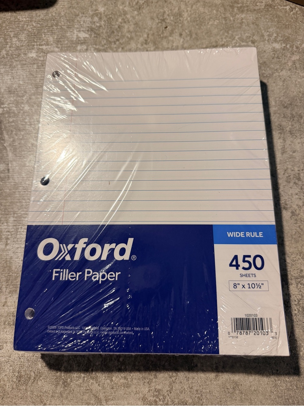 Oxford White Filler Paper Pack with Blue Label